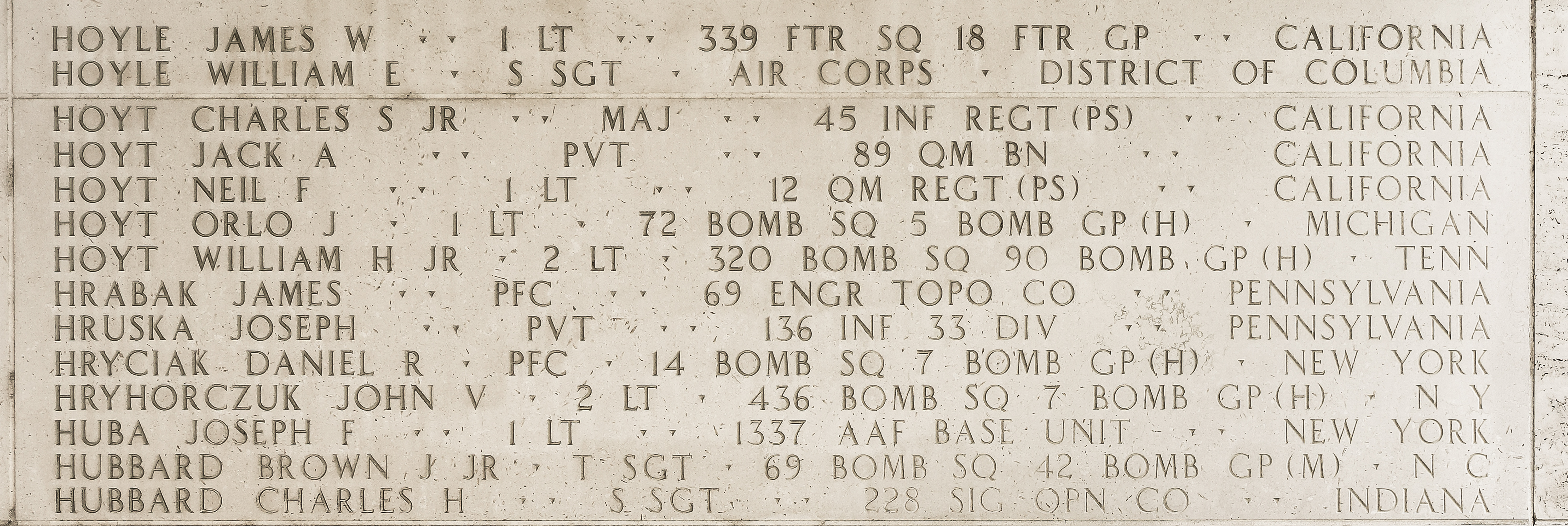 James W. Hoyle, First Lieutenant